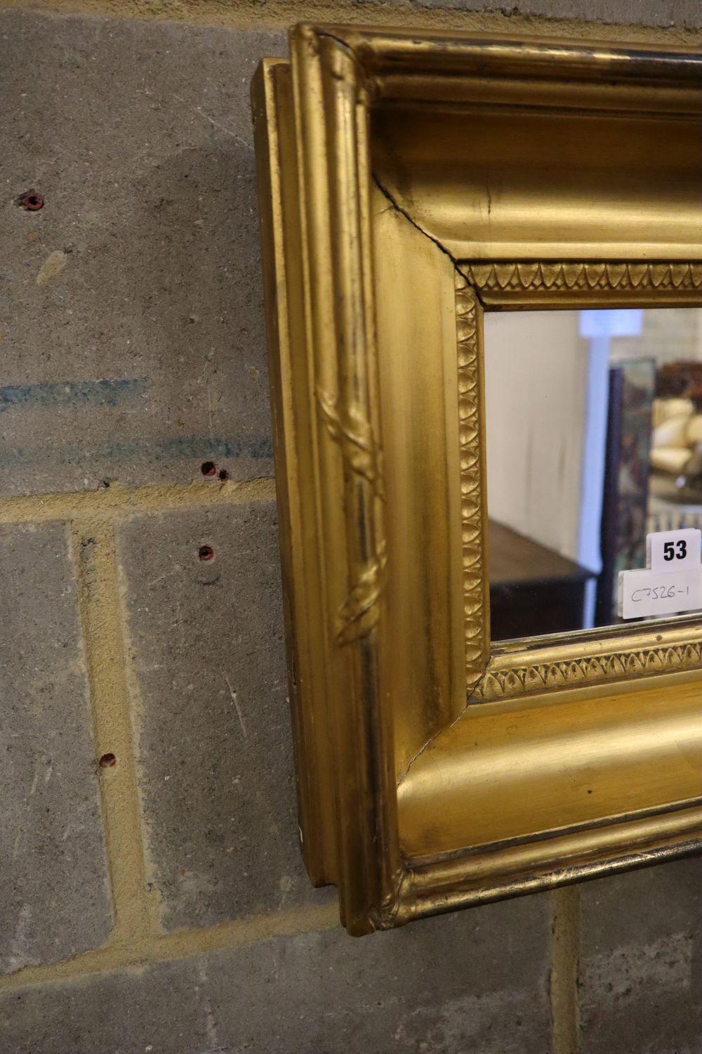 A 19th century small rectangular gilt framed wall mirror, 42 x 35cm